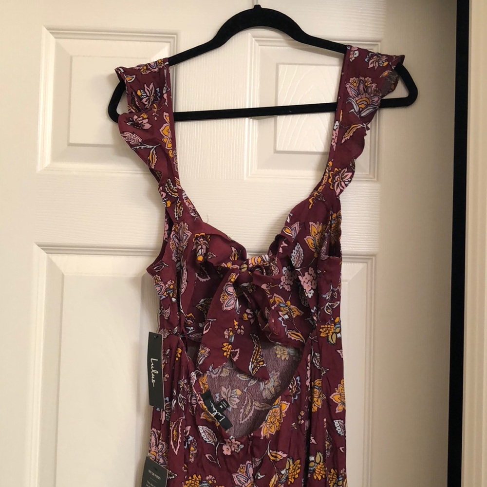 Lulu's Burgundy Floral Maxi Dress - Picture 5 of 5